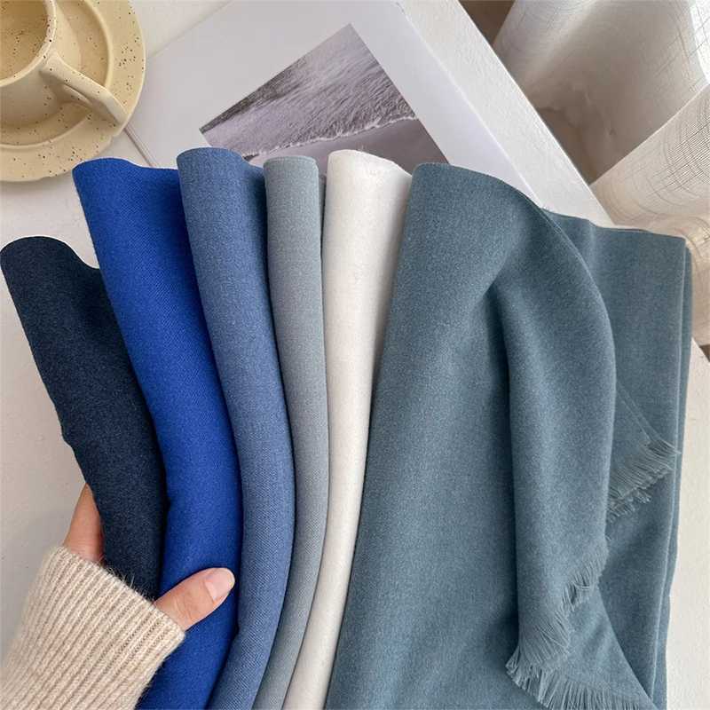 Fashion Winter Cashmere Scarf for Women Warm Solid Color Wraps Shawls Bandana Foulard Neckerchief Poncho Echarpe Pashmina Stoles S261017GNGR