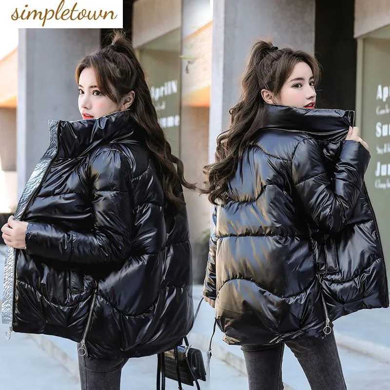 Women's Down Parkas 2023 New Down Cotton Coat Bright Face Short Jacket Autumn/Winter Korean Edition Plus Size Loose Cotton Coat Women's Co
