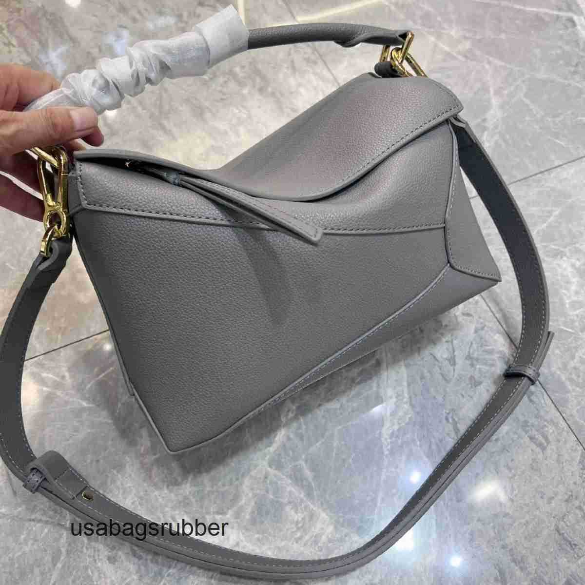 Origami Satchel High Version New Geometric Bag Spliced Cowhide Crossbody Handbag Large Pillow Unisex with Multi-Panel Construction