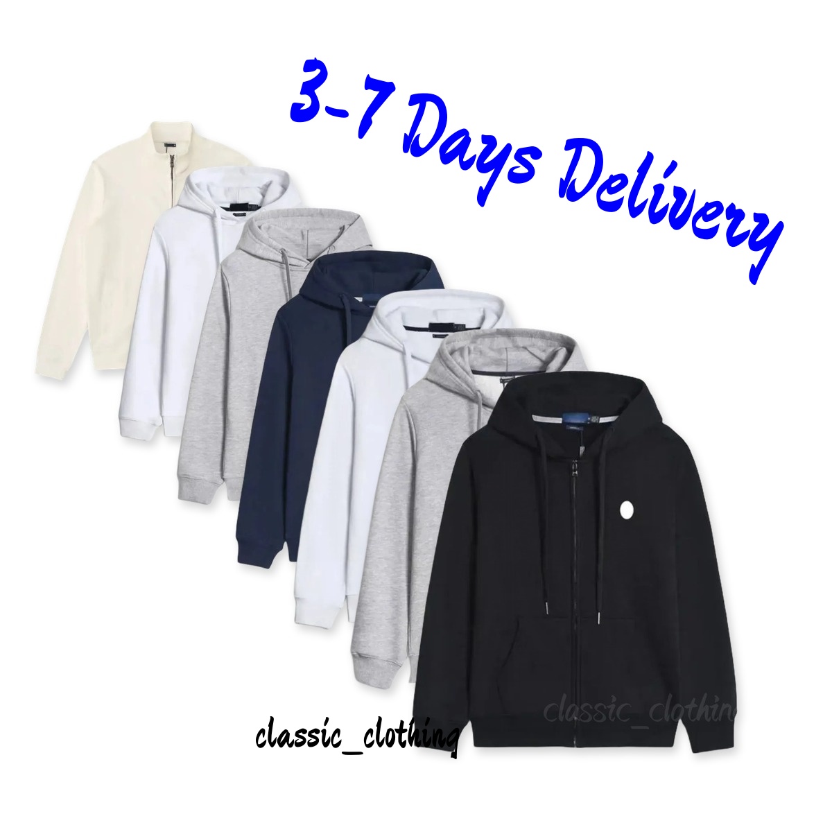 > Fall Winter Hoodie Men Women Pullover Zip Up Mock Neck Jacket Cotton Fleece Lined Casual Preppy Sweatshirt Drawstring Hoodie Small Emblem Multi