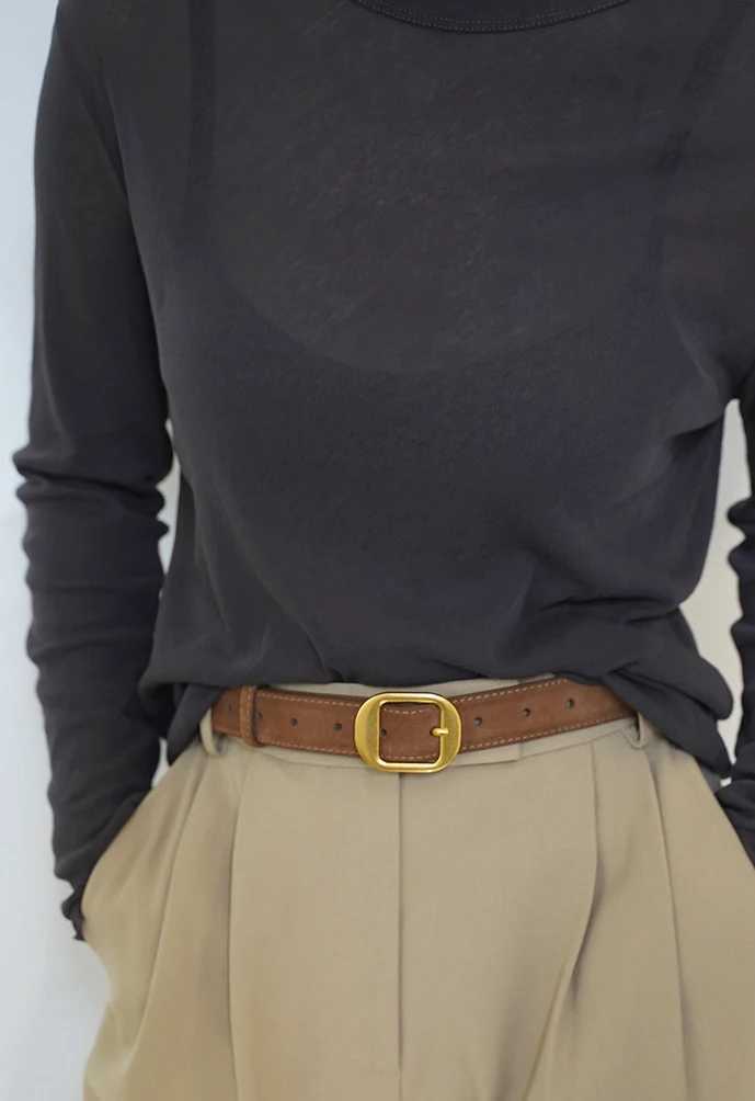 2026 New Women Suede Leather Belt Vintage Gold Square Buckle Ladies Waist Belt Retro Decorative Belt for Jeans Dresses Pants S261017QNAW