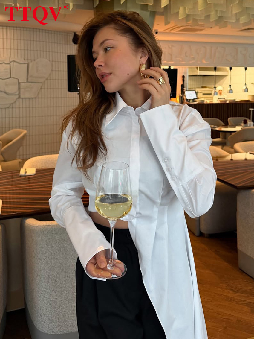 Fashion Slim White Women's Shirt 2026 Autumn Lapel Long Sleeve Lady Shirts Elegant Classic Solid Top Female Clothing