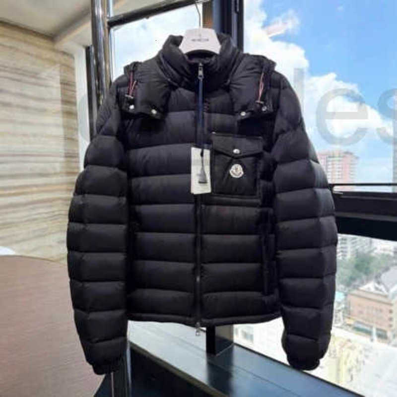 Men's Down & Parkas Designer M style hooded down jacket, winter short workwear jacket with pockets, thickened for warmth, detachable hood, zipp