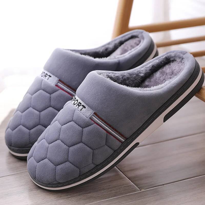47-50 Big Autumn Winter Men's Extra Large Size Home Cotton Warm Men Slippers Shoes ddmykukumalu