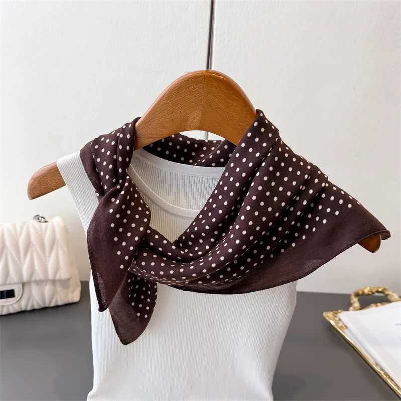 65*65cm Fashion Polka Dot Head Scarf Women Cotton Feel Hijab Spring Autumn Wraps Square Foulard Bandana Neckerchief Headscarf S261017J6T6