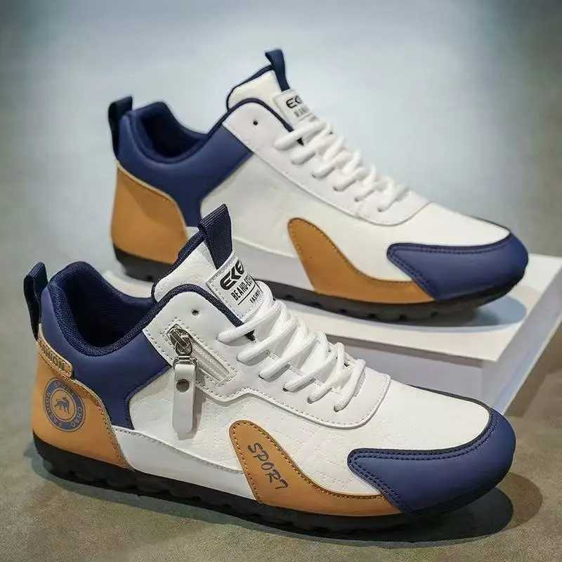 Casual Shoes Men's Casual Sneakers Winter Casual Running Shoes Leather Upper Flat Sole Waterproof Soft Bottom Versatile Leisure Sport Shoes H26