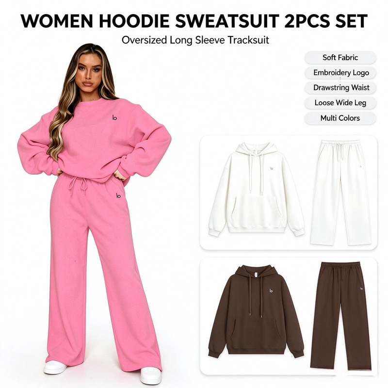 alones Tracksuits Designer womens hoodie Set Loose Long Sleeve Pullover Top Gym Unisex Casual Sports Sweats Tops Women Clothes Yoga Sets coat and pa