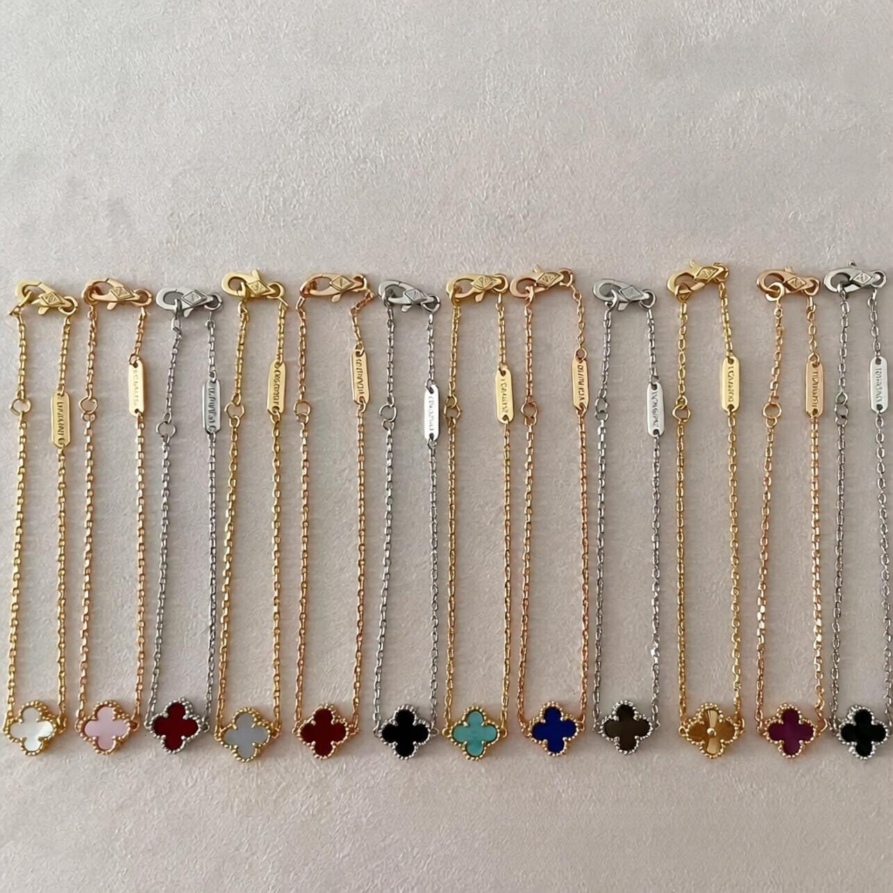VCA Designer Jewelry Butterfly Clover Bracelet Mini Four-Leaf Clover Single Flower Full-Diamond Bracelet Exquisitely Fashionable Bracelet vanly clif