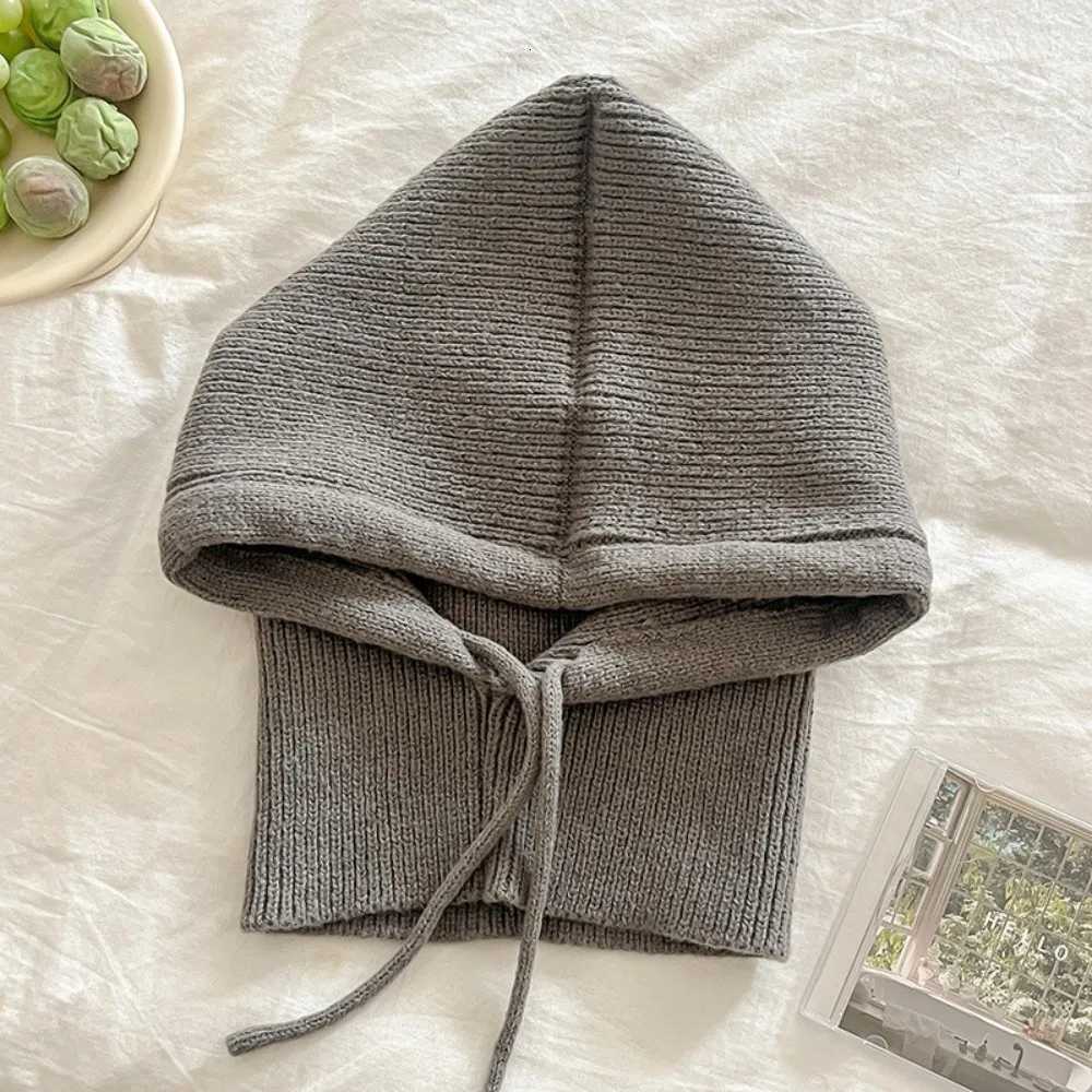 Beanie/Skull Caps Short style Women Knitted Balaclava Fashion Fake Collar Shawl Hooded Hat Thick Warm Beanines Winter Hat official website Q261017