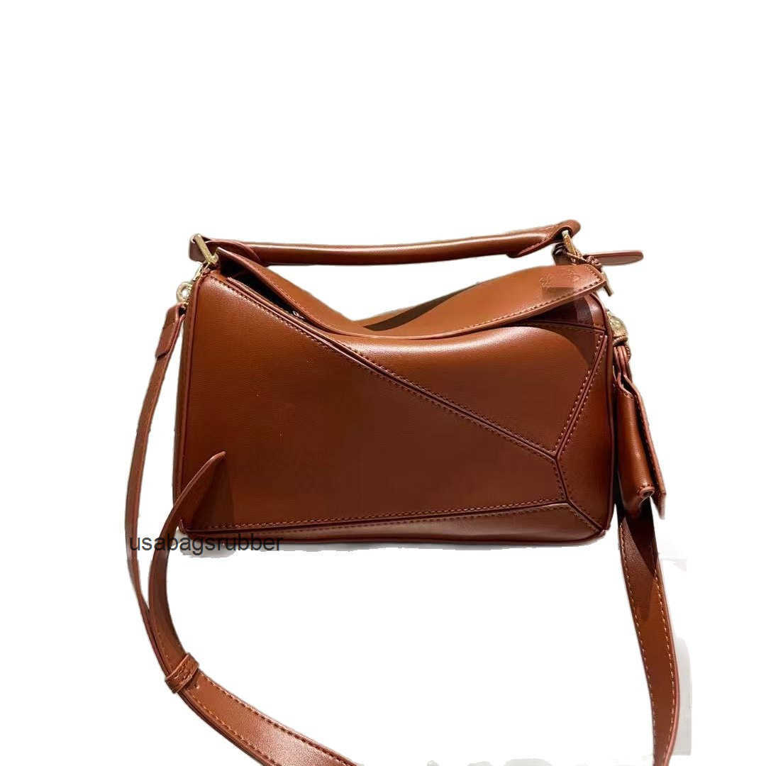 Minimalist Designer Style Home New Model Black Embossed Logo Calfskin Geometric Bag Soft Men