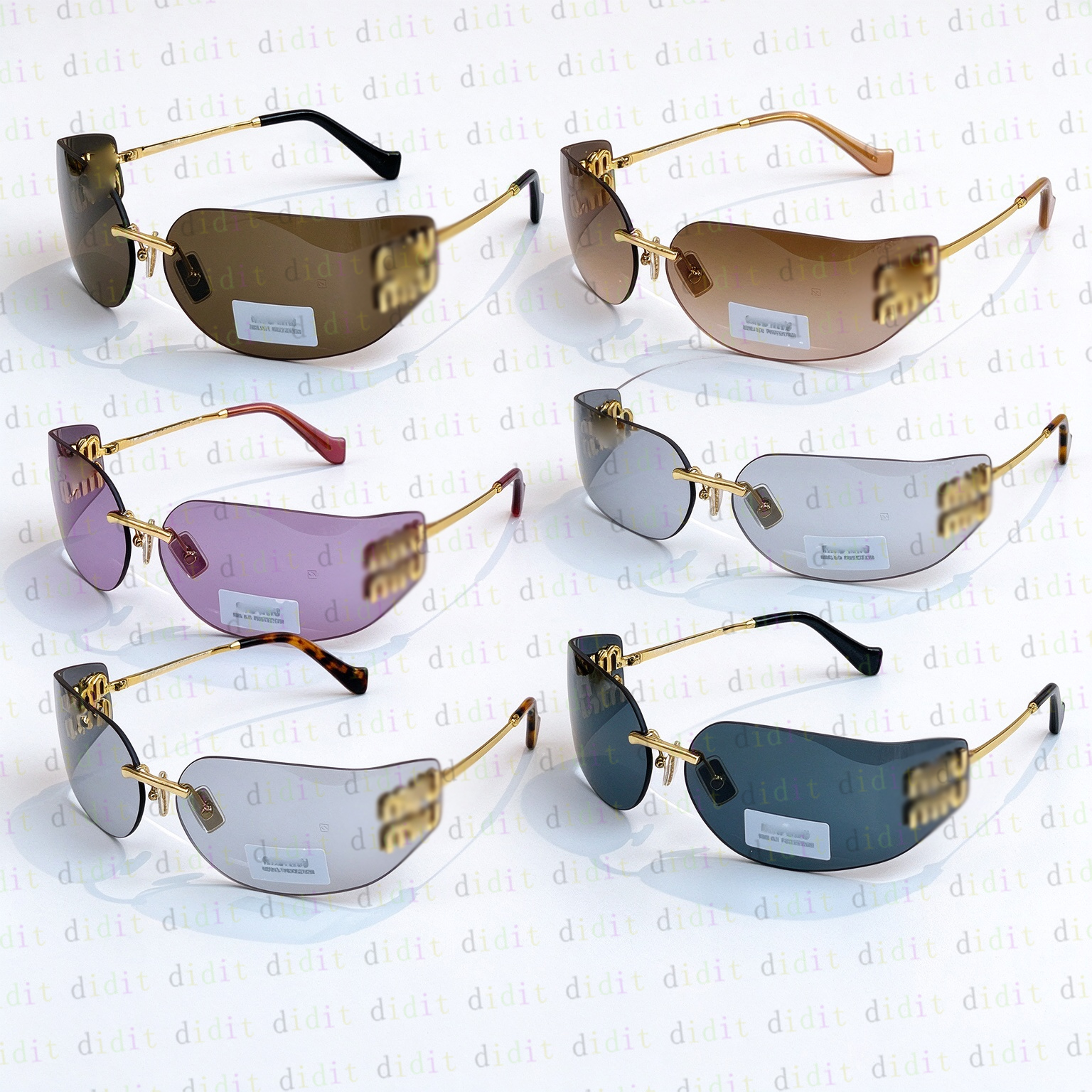 MU Designer sunglasses for women men Luxur Frameless glasses A51S 54Y 04Z Various colors Classic Frameless Frame Eyewear Outdoor Goggles UV400 Prot