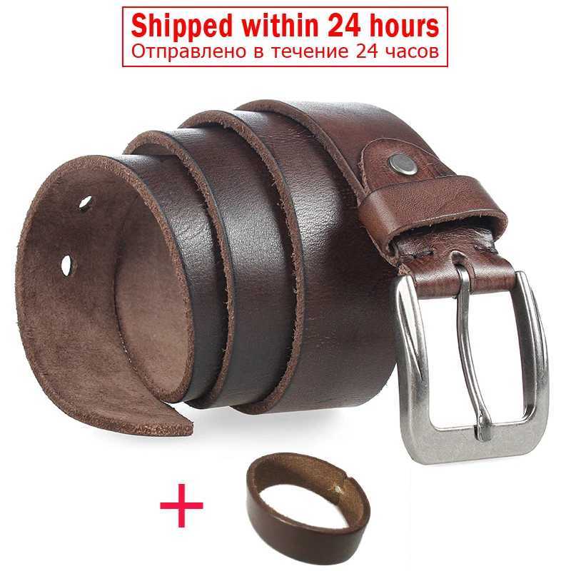 Leather MEDYLA Men Top Layer Casual High Quality Belt Design Pin Buckle Genuine Leather Belts For Men Cowhide M261016