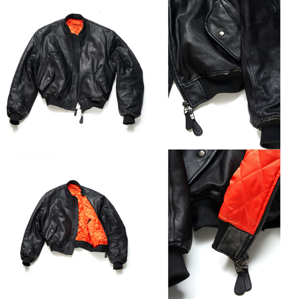 2026 Mauroicardi Autumn Winter Cool Handsome Short Vintage Thickened Warm Black Pu Leather Bomber Jacket Men Designer Clothes12