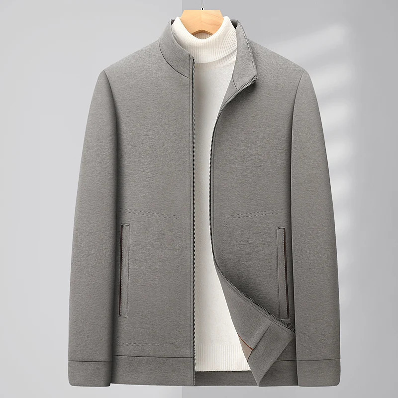 Men's Wool Blend down Jacket Lightweight Business Casual Stand Collar Warm Duck Coat for Leisure And 261012