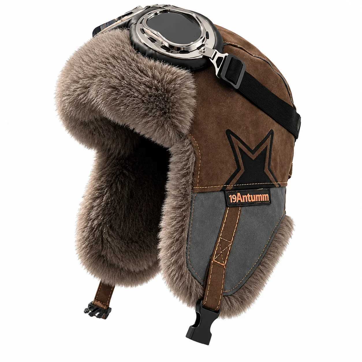 TrAPper Hats Mens Faux Fur TrAPper Hat Winter Warm Ear FlAP CAP Windproof Thick Lined Outdoor Motorcycle Cycling Ski Snow HeaDWearT261017