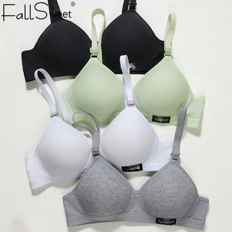 FallSweet Women's Wireless Active Bra Teen Students' Bras Seamleass Lingerie Comfortable V-Shaped Gathering Underwear AB Cup dongdumaoyi