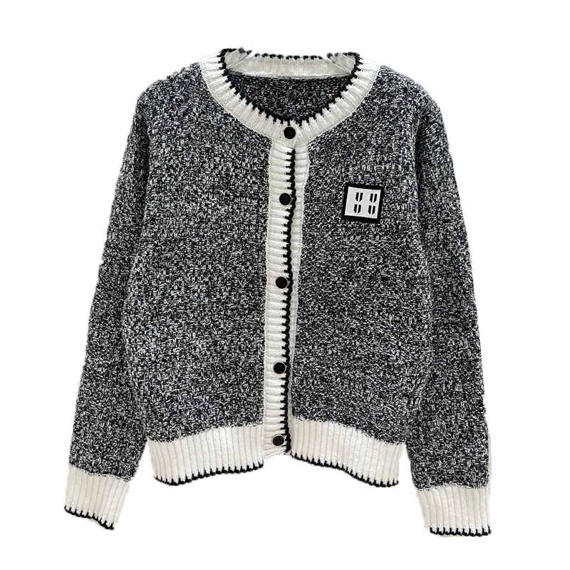 Women Embroidered Button Cardigan Brand Round Neck Knitted Long Sleeved Sweater Jacket Autumn Winter Soft Warm Sweaters