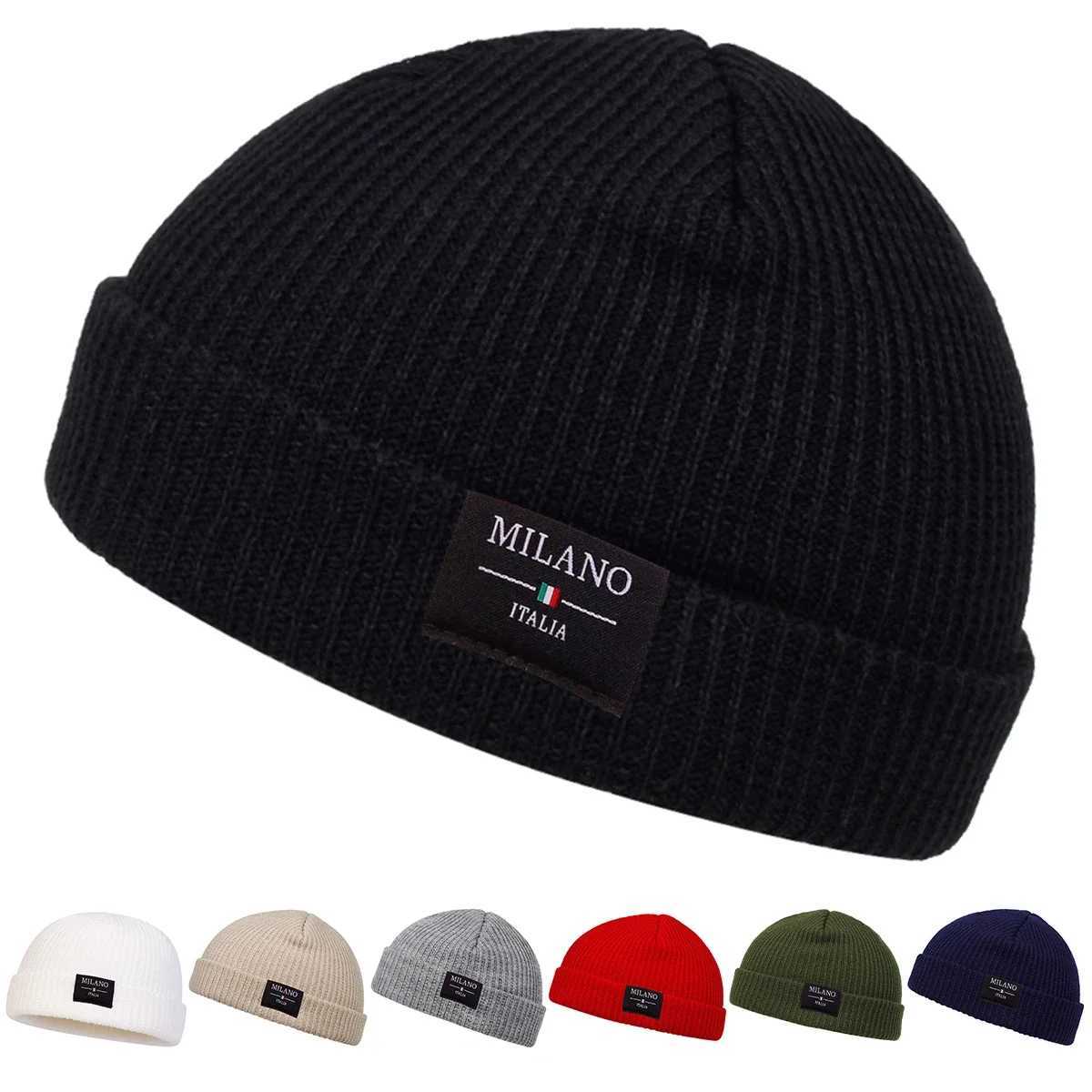 Unisex MILANO ITALIA Sewing Label Beanies Hats Autumn and Winter Warm Knitted Hat Hip Hop Boy Girls Caps S261017HL9D