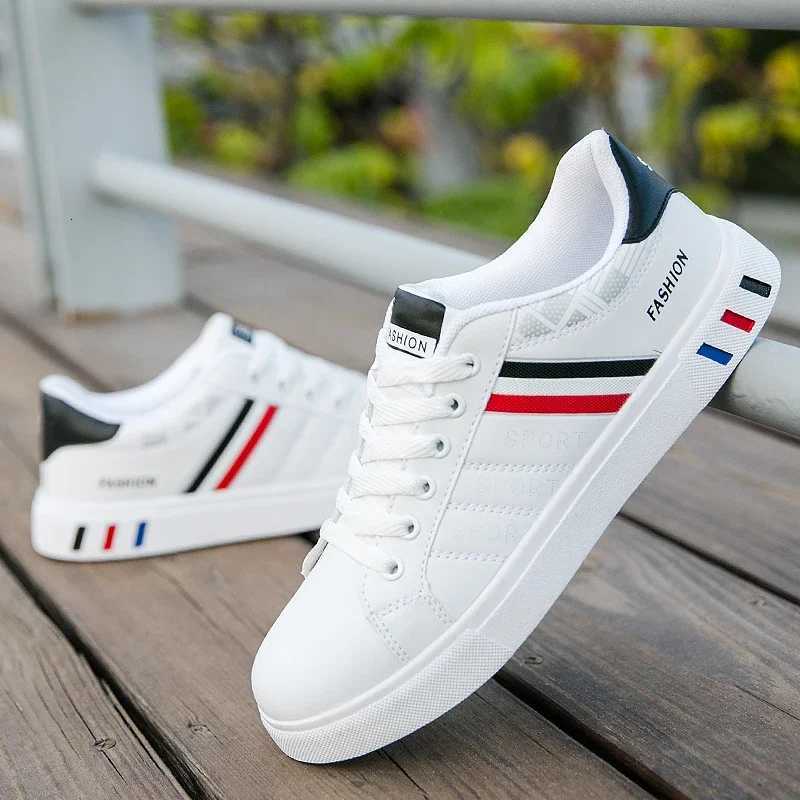 Casual Shoes 2026 Mens Casual Sneakers New Fashion Lace-up White Shoes Student Comfort Sports Plus Size Vulcanized Shoes Zapatillas De Hombre H26101