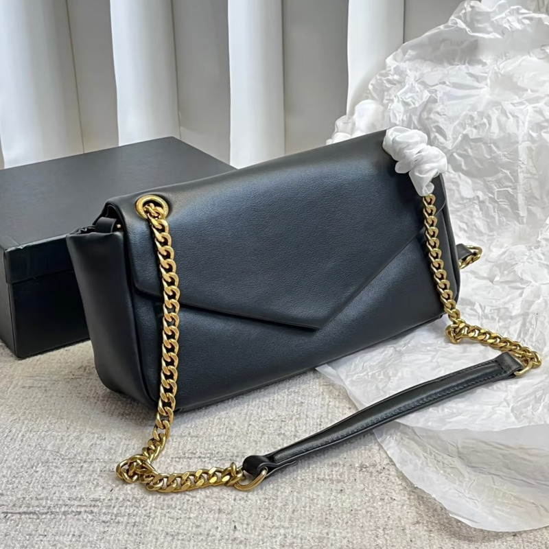 Luxury Style Shoulder Bag Soft Lambskin Quilted V Pattern Chain Crossbody Bag Women Flap Messenger Bag Elegant Handbag