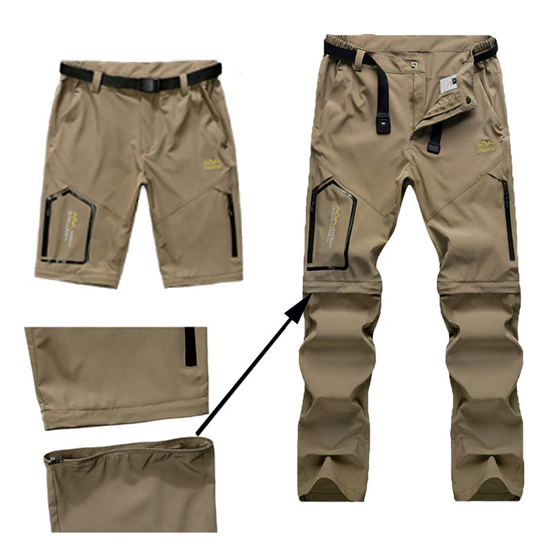 TRVLWEGO Mens Hiking Convertible Pants Waterproof Lightweight Quick Dry Zip Off Fishing Travel Safari Outdoor Cargo Work Trouser 261017