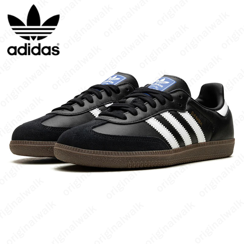 Adidas Samba OG Wales Bonner womens sneakers comfortable outdoor versatile leather running shoes trendy black white silver leopard point men women t