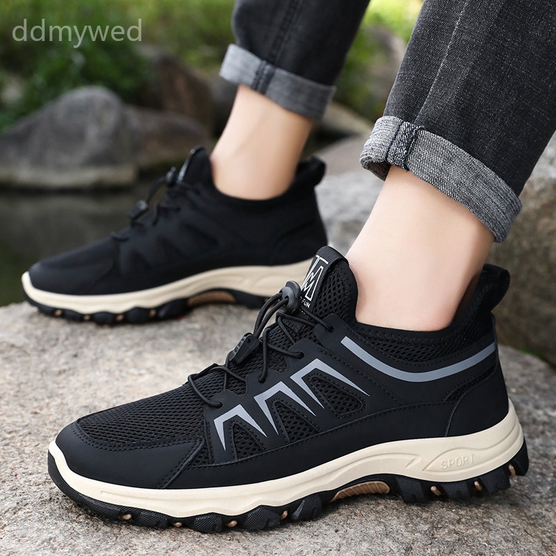 Men's Breathable Mesh Sneakers Outdoor Hiking Running Shoes Soft Sole Comfortable Casual Sports Shoes