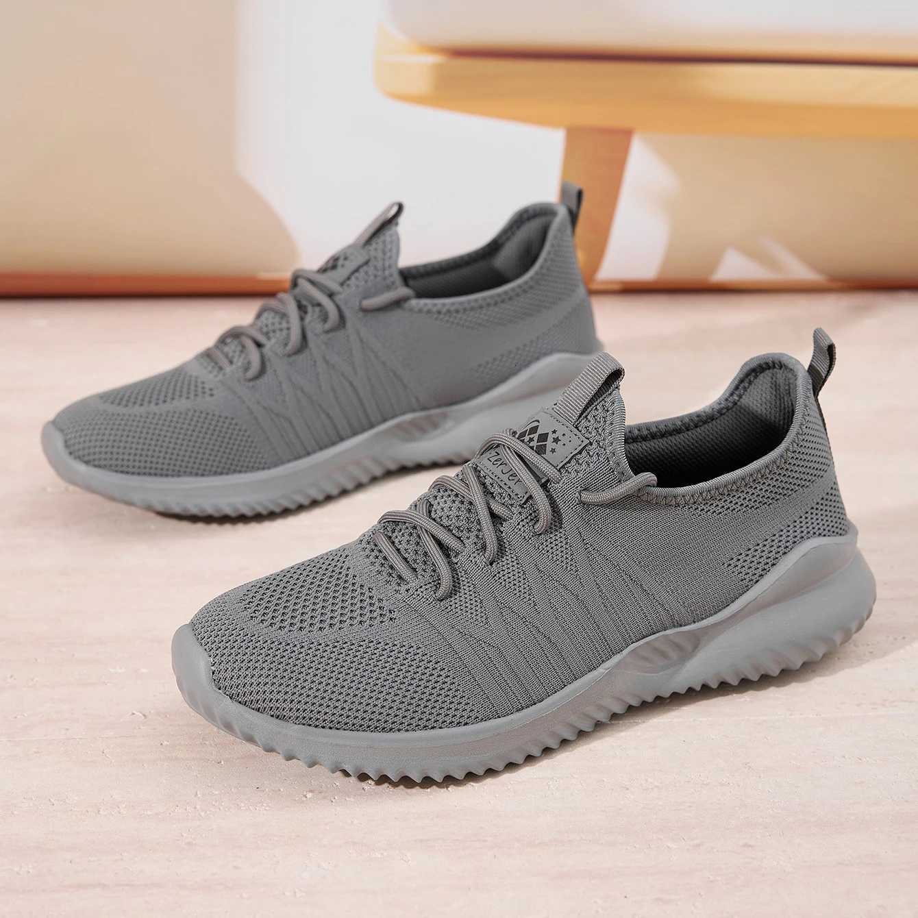 Casual Shoes ZERJER Trendy Versatile Knit Sneakers Breathable Anti-slip Soft Sole Running Shoes Casual Footwear for Men Women's Daily We H26101