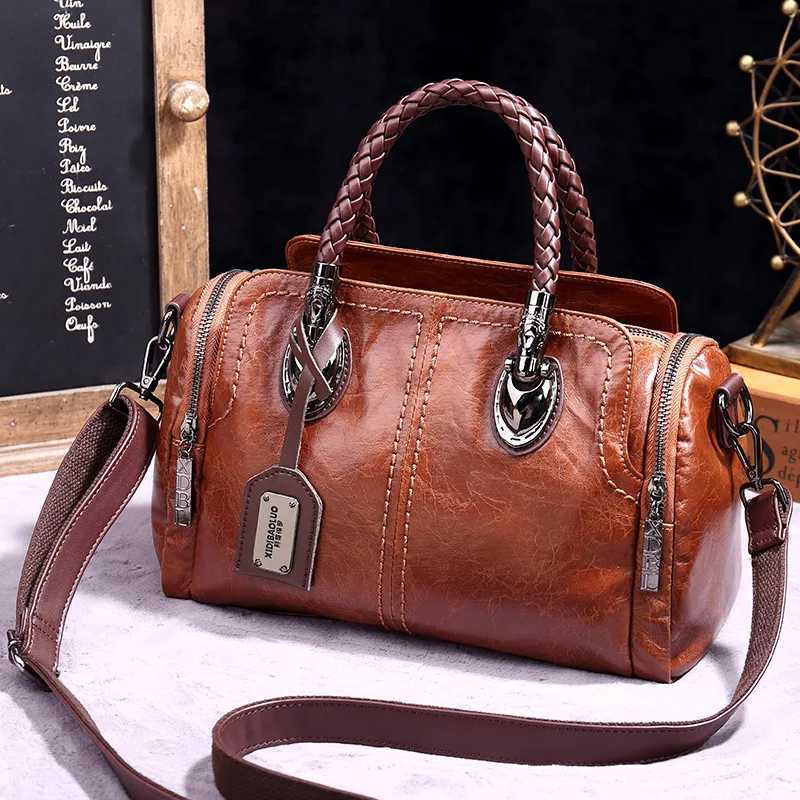 Evening Bags Totes Boston Bag Woman 2026 Vintage Bags New Faux Leather Handbag Brown Green Black Wine Red Bolsos Mujer Sac Femme H261016