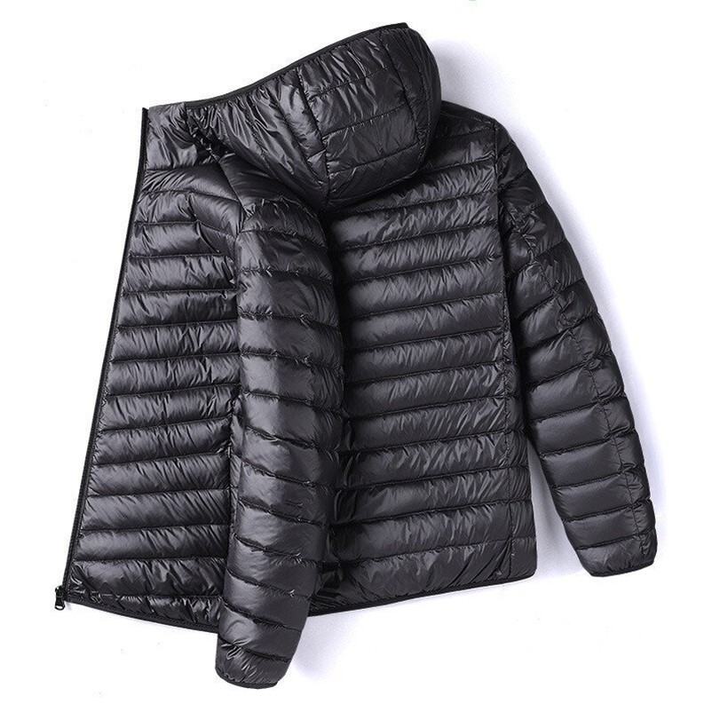 Men Solid Color Hooded Puffer Coat Winter Lightweight Casual Outdoor Sports Warm Jacket for Male 261016