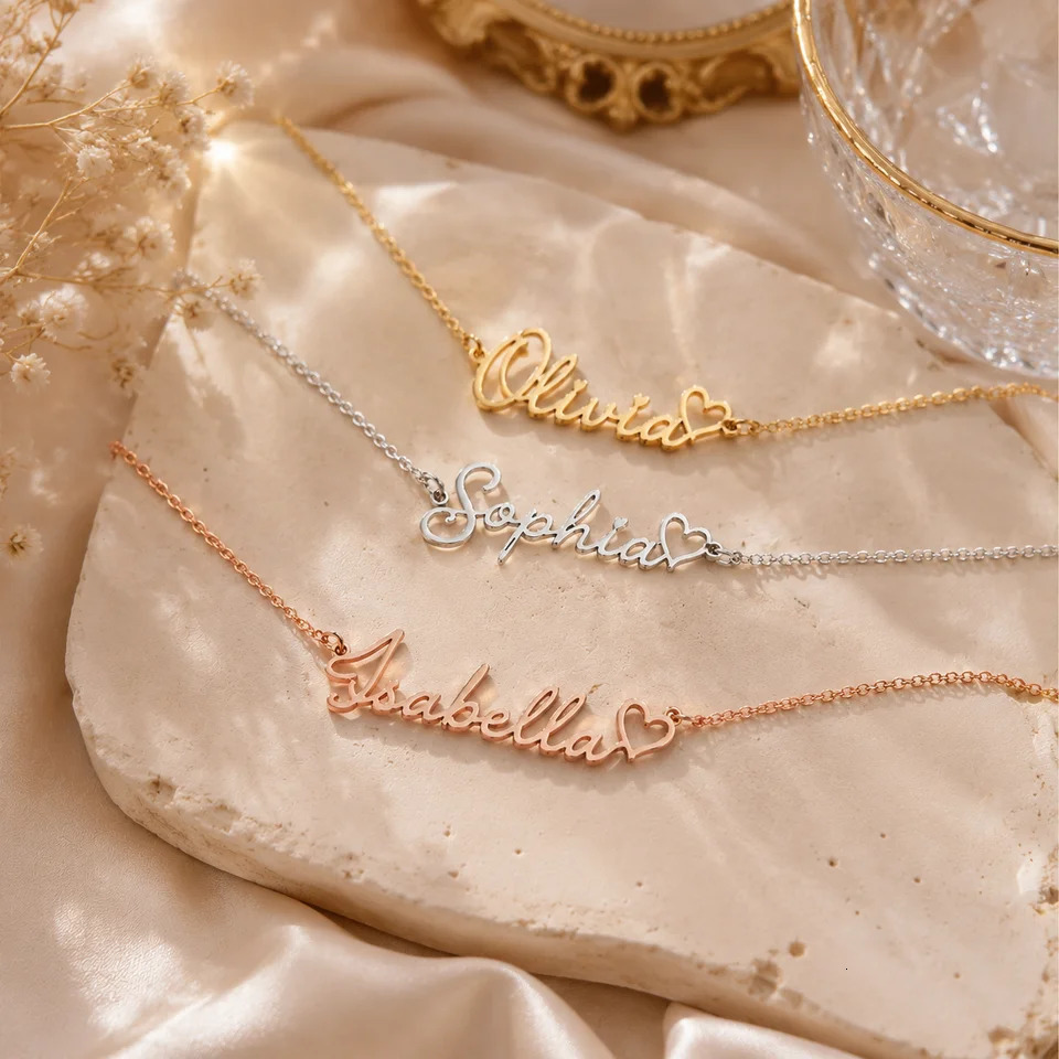Personalized Name Necklace for Women Custom Arabic Name Necklace Gold Silver Rose Gold Nameplate Necklace 261017