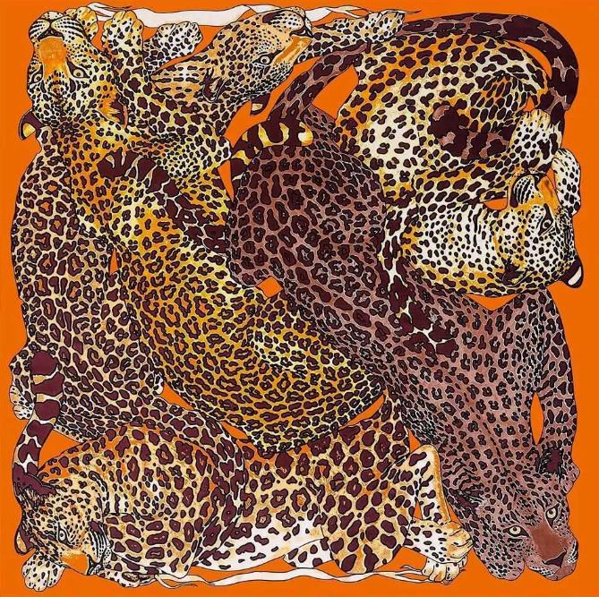 High Quality 130CM Designer Silk Scarf Women Large Shawls Back Garden Print Stoles Square Bandana Luxury Kerchief Hijab Female Temperament Fashion S