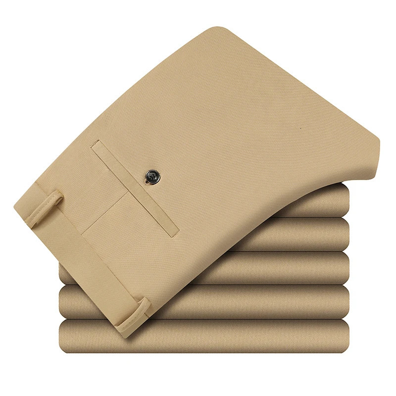Men's Four-Way Stretch Business Casual Pants Spring/Autumn Formal Dress Trousers Elastic Comfortable Casual Pants 261013