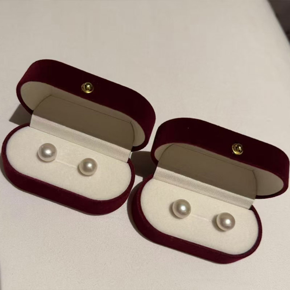 2026 New Classic Round White Pearl Stud Earrings Set With Luxury Box Hypoallergenic cologne Elegant Jewelry perfume For Women Wedding Anniversary Bi