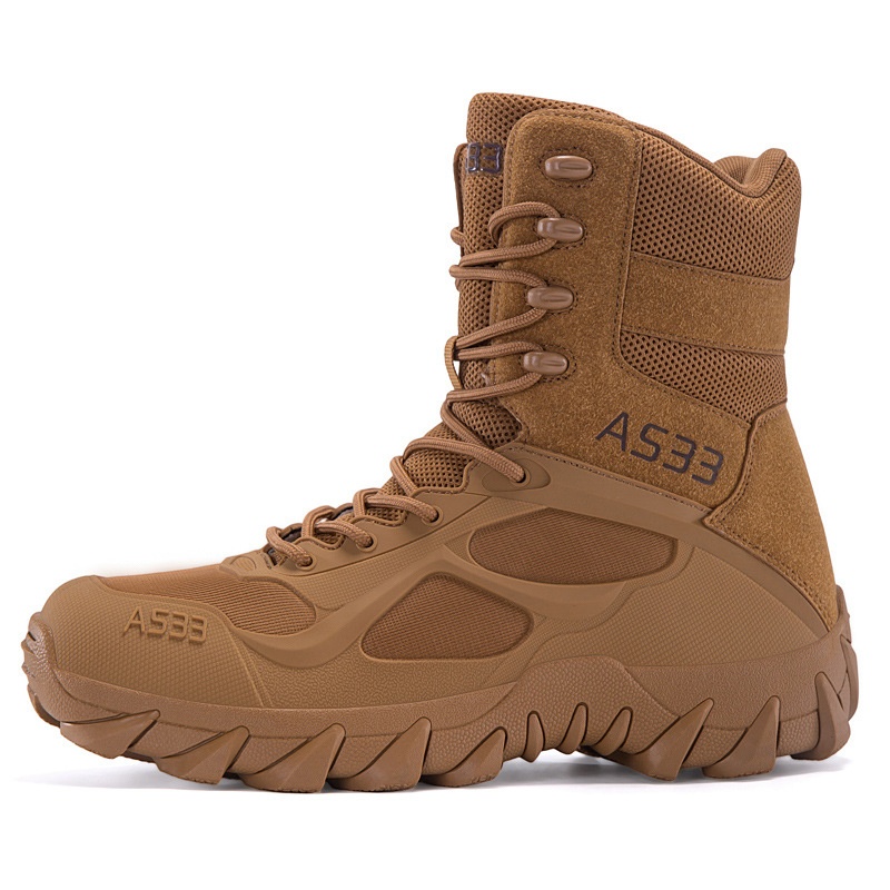 Men's High-Top Tactical Combat Boots for Outdoor Hiking and Camping
