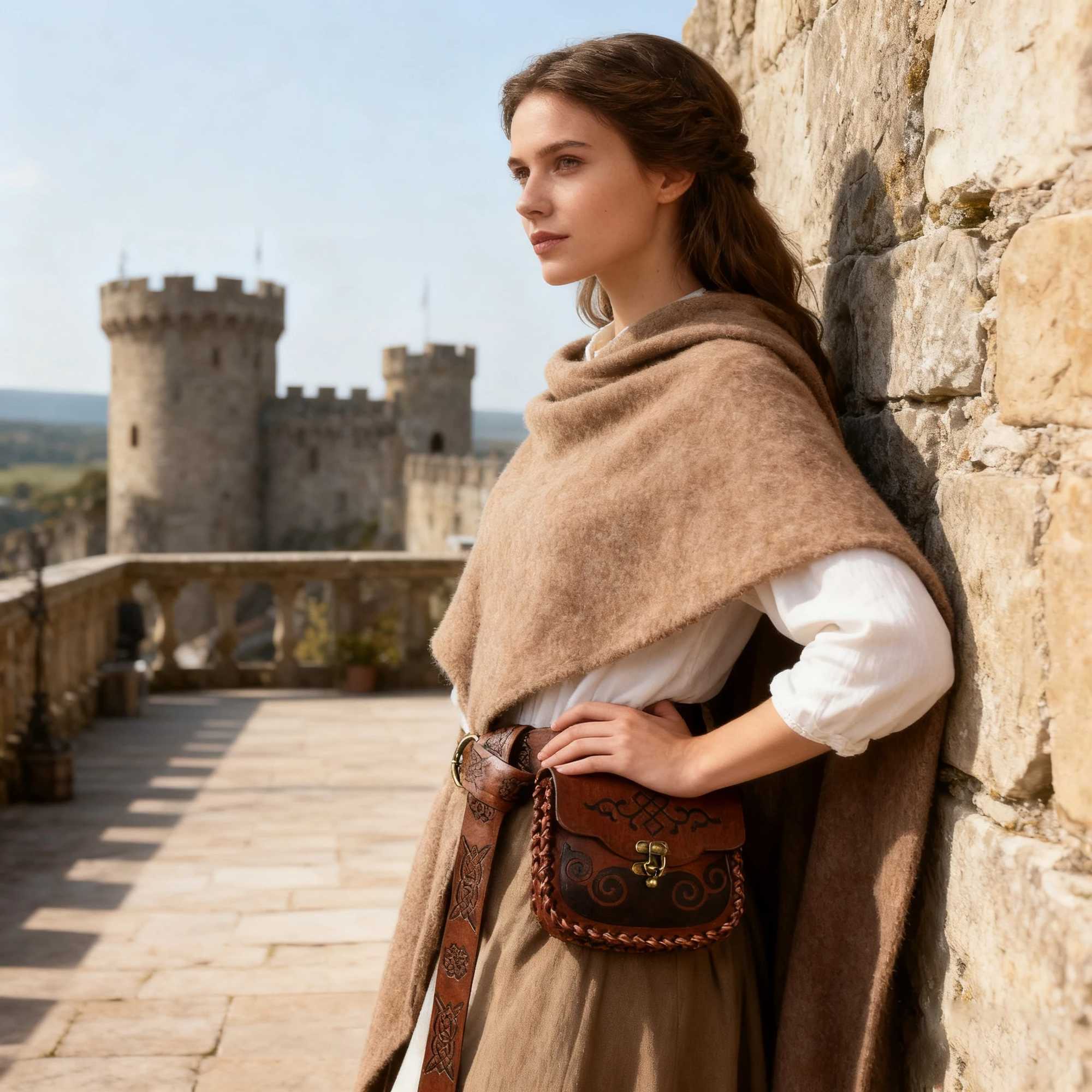 with 2-piece medieval-themed party belt waist bag PU leather belt role-prop party supplies. M261016