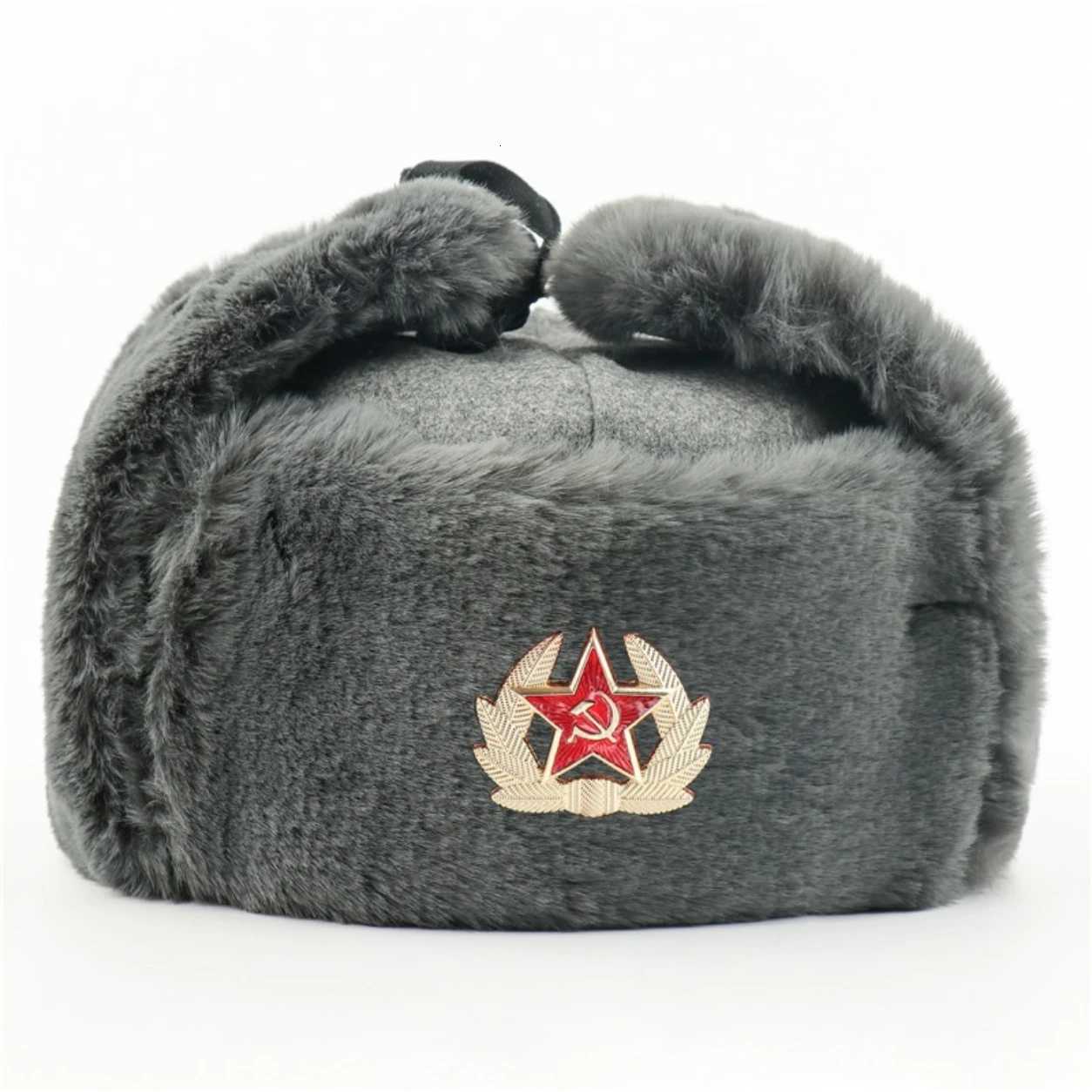 Trapper Hats Ear Flap Trapper Hat Thick Faux Fur Lined Winter Warm Windproof Russian Style Ushanka for Men Women Outdoor Snow Winter HatT261017