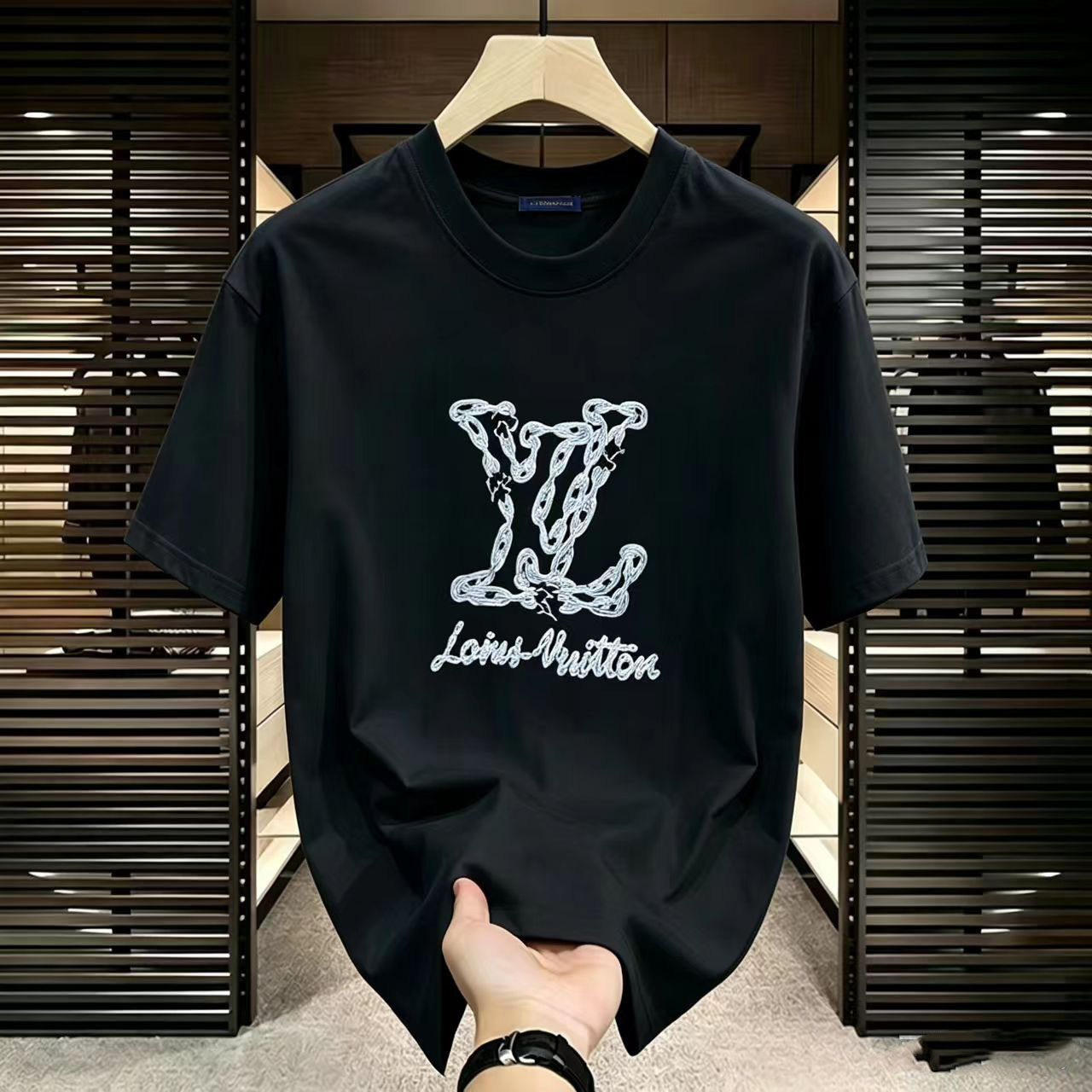 New summer letter-printed premium short-sleeve men's and women's T-shirts loose fit large sizes stylish and trendy for couples to wear cas