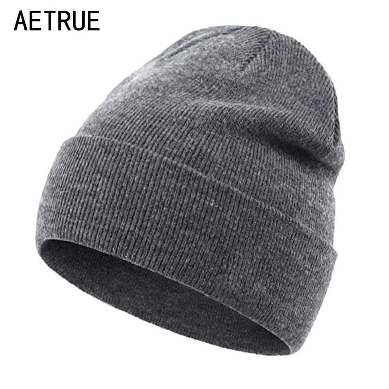 Beanie/Skull Caps Solid Beanies Hat Women's Knitted Hats For Men Cap Autumn Ski Mask Female Bonnet Skull Skullies Knit Women Winter Beanie Hat