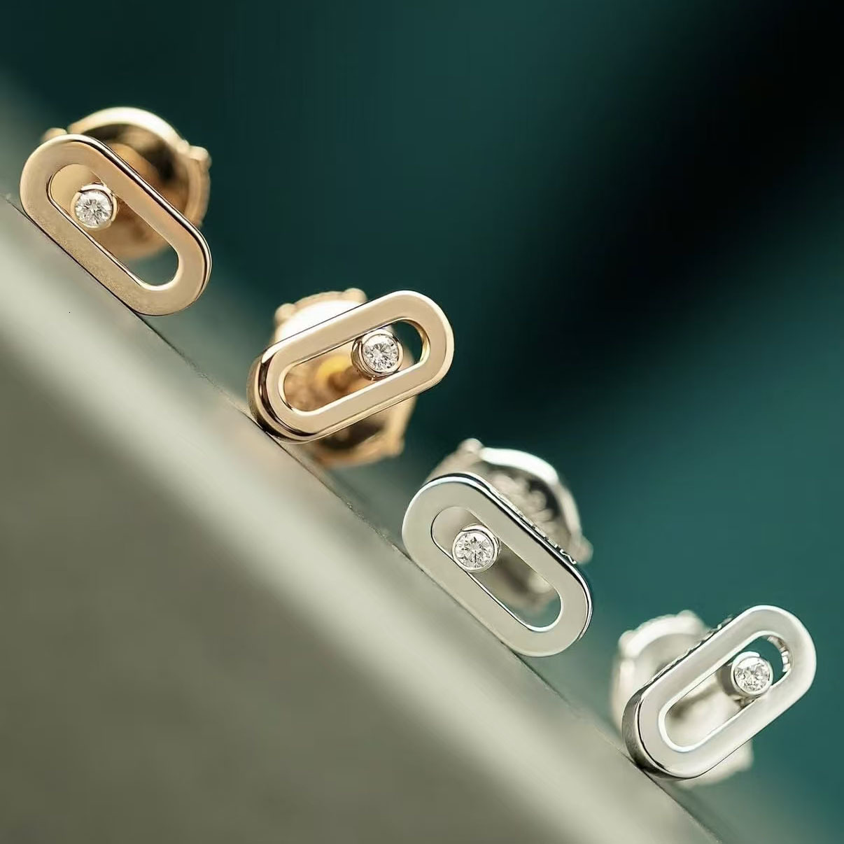 Mesikaa Stud Earrings Designer Messikaas Fashion Earring For Woman Ear Jewelry Diamond Fashionable Trendy Simple Light Luxury Pig Nose Earrings For
