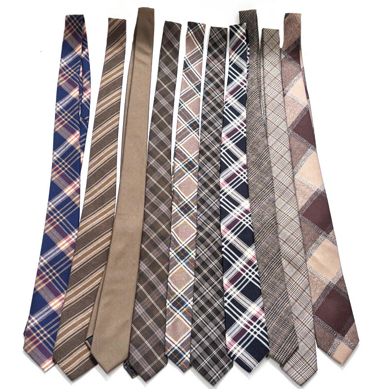Shengzhou hand-tied men's vintage brown, coffee, khaki, camel American college style tie, suitable for women's shirts and accessories