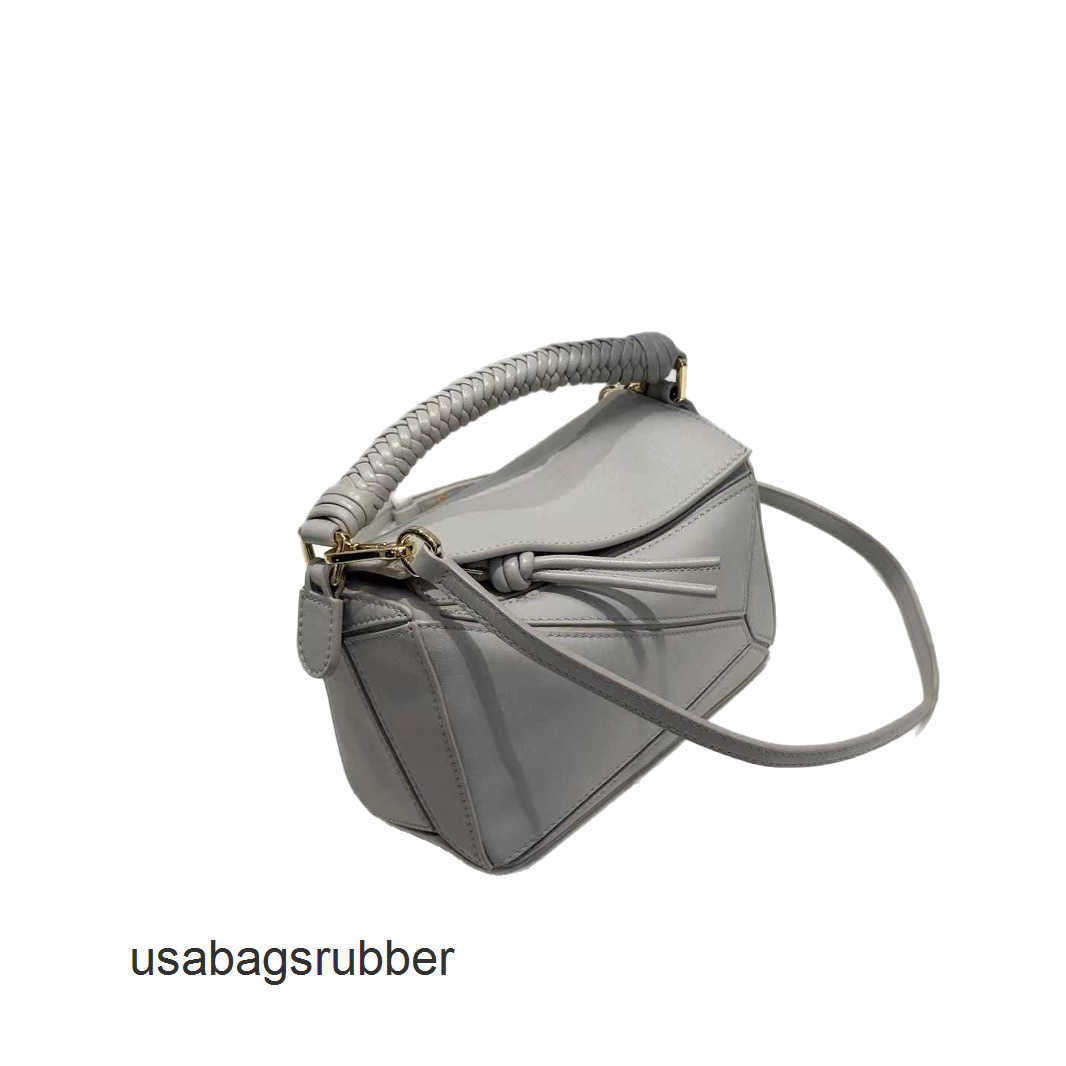 Origami Satchel New Style Calfskin Geometric Bag Woven Wrist Handheld Crossbody Fashion Versatile Casual Women's with Multi-Panel Construction