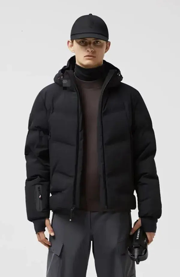 Men Down Jacket puffer 2026 Autumn Winter Down Men's Jackets Zipper Hooded Striped Print Thick Pockets Man's Coats Short Outwears MKMHMD C
