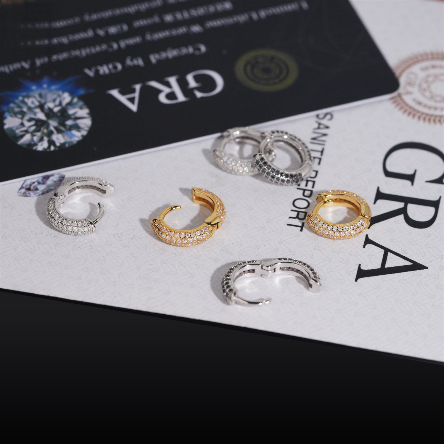 Hip-Hop S925 Silver Inlaid with Moissanite, 12mm Unique Hot-Selling Earrings for Men Women in Style