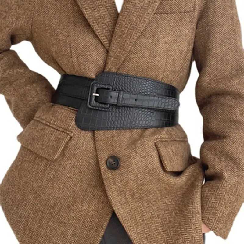 Belt Versatile Ultra-Wide Women's Retro Pu Leather Waisand Japanese-Style Fashion women Belt with Needle Buttons M261016