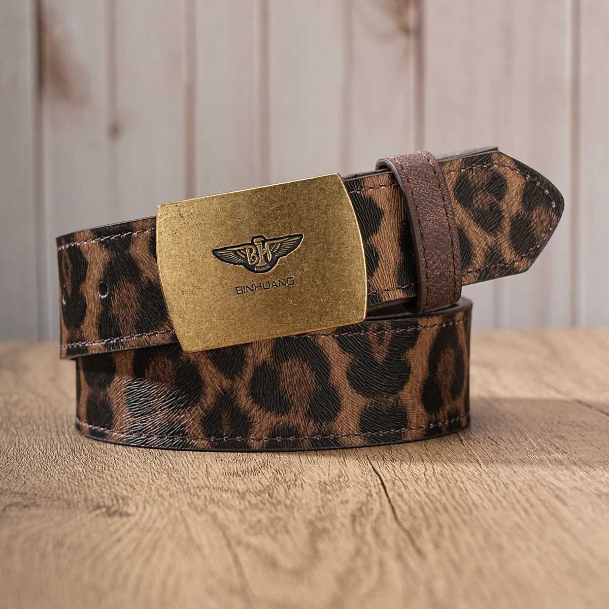 1pc PU Leopard Print Belt - Unique Retro Suitable for Both Men and Women S261017RXZ8