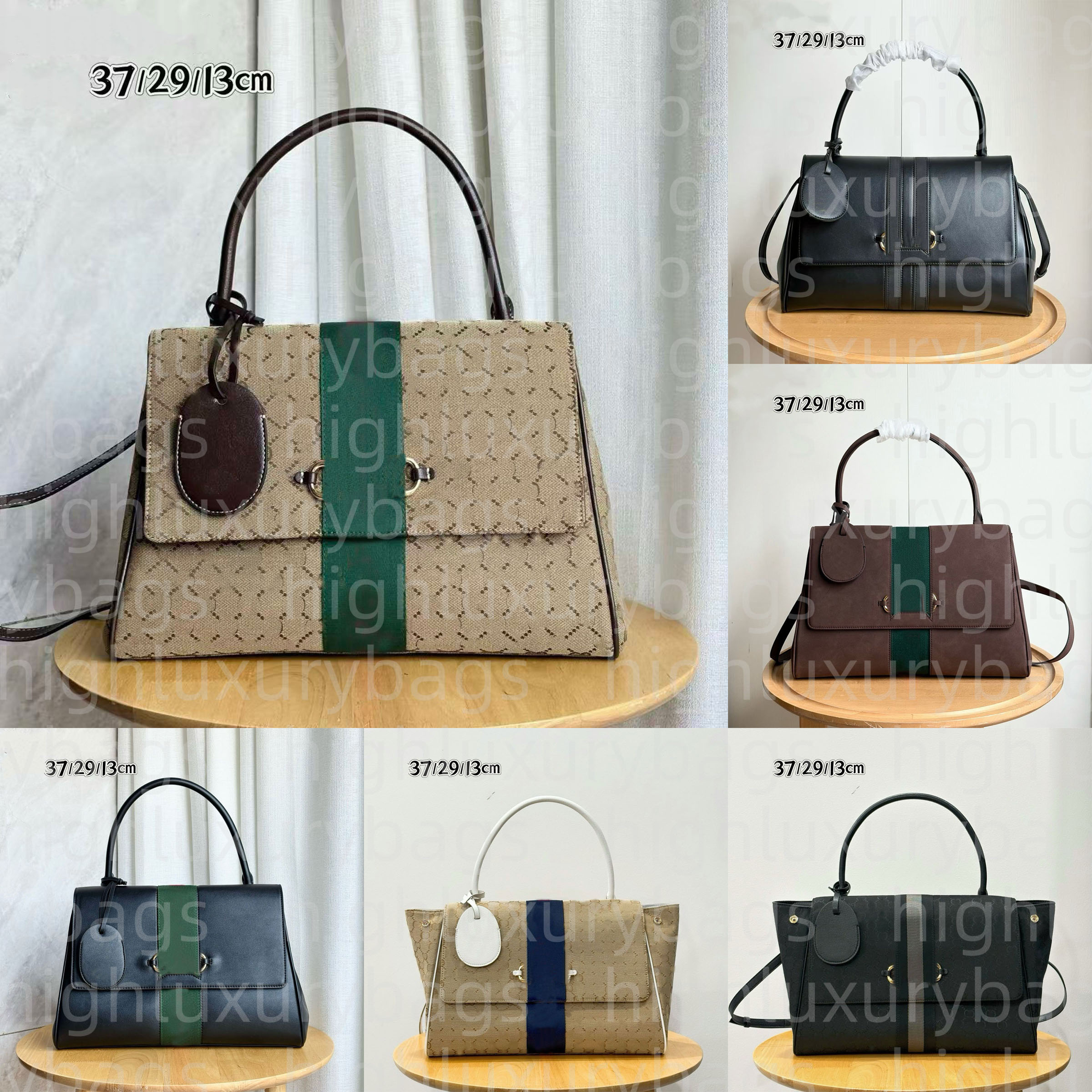 Designer Luxury Tote Bag Women's letter buckle Large Monogram Print Genuine Leather Canvas Handbag With Metal Buckle For Party Evening