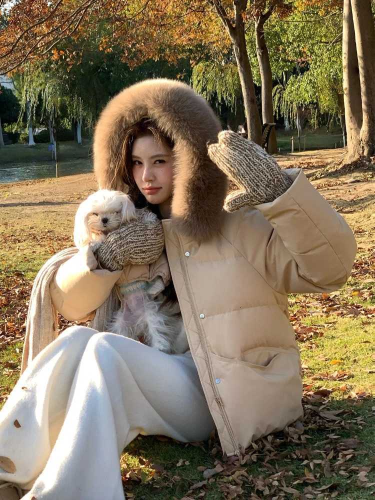 Women's Down Parkas 2026 Women's Winter Jacket Puffer Coat Short Petite Thick Warm Down Cotton Parkas Stylish Hooded Faux Fur Collar Outer