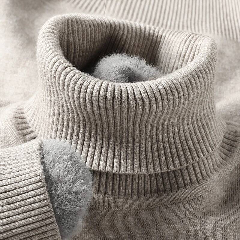 Sweatwear Mens Anti-pilling High Quality Knitted Turtleneck Sweater Slim Fit Long Sleeve Pullover Solid Color Trend Men Clothing 26Y1017