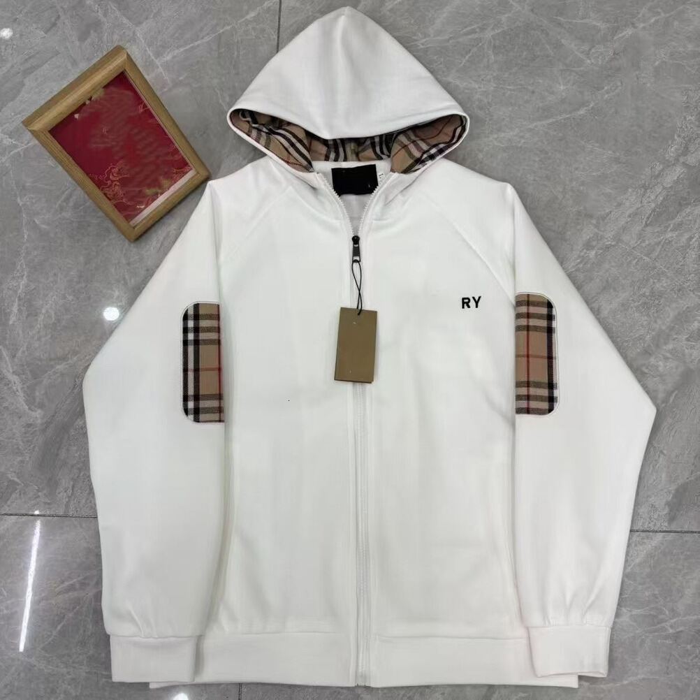 Burburyrs Men Hoodies British Style Hooded Womens Sweatshirts Spring And Autumn Zipper Jacket Casual Sweatshirts Women Cardigan Designer BB Hoodie E